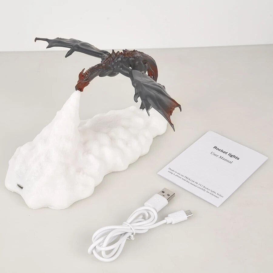 lampe de nuit dragon cracheur de feu