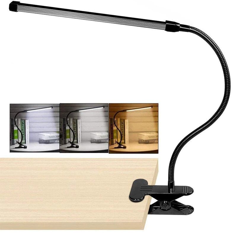 lampe noire à pince pour bureau