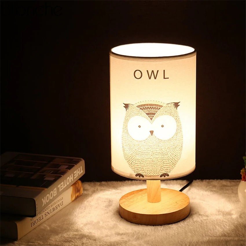 lampe en bois abatjour animaux