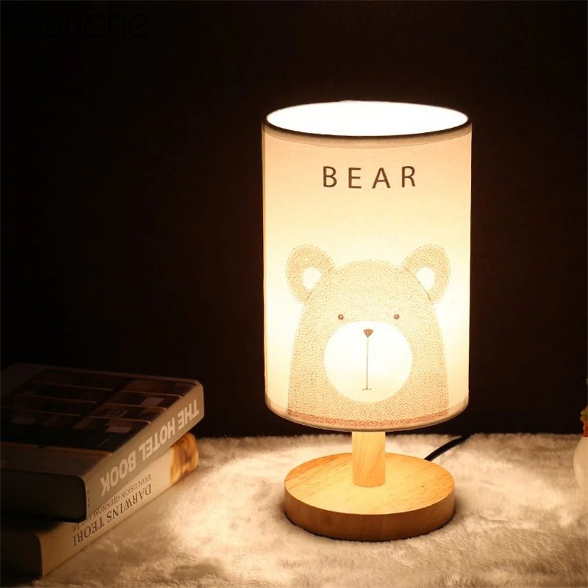 lampe décorative bois abatjour animaux