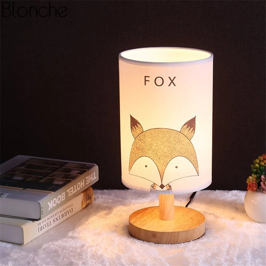 Lampe De Chevet Bois Abatjour Animaux