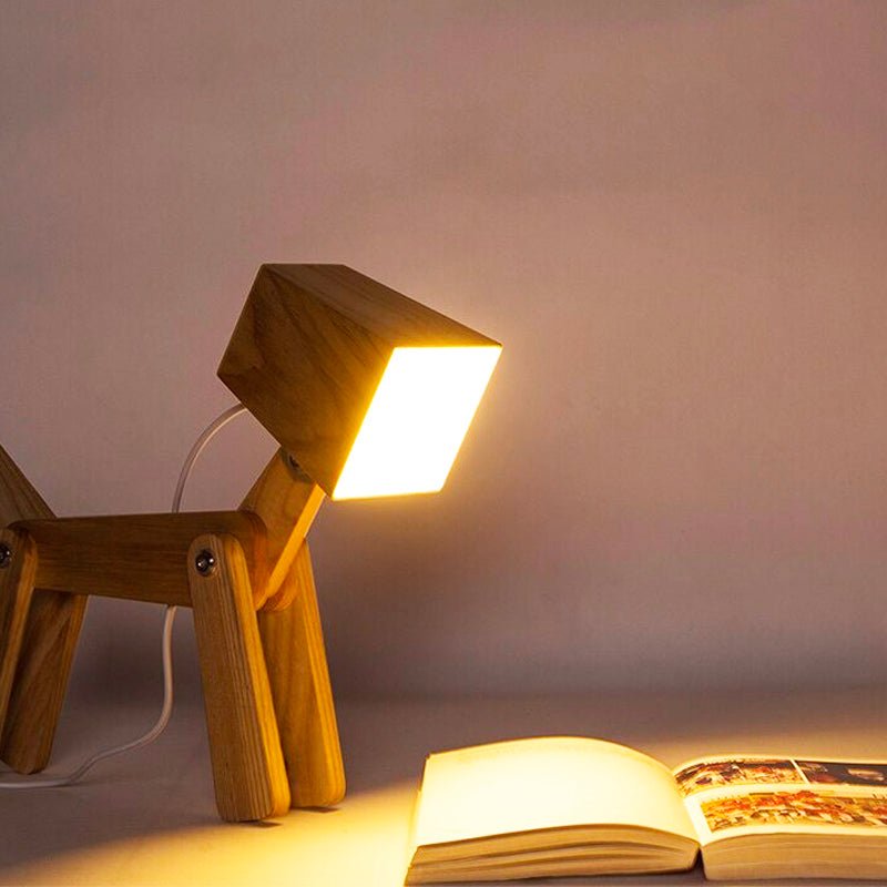 Lampe De Chevet Bois En Forme De Chien