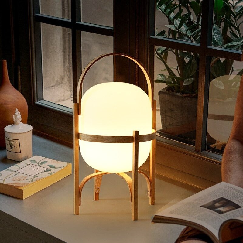 lampe en bois design japonais