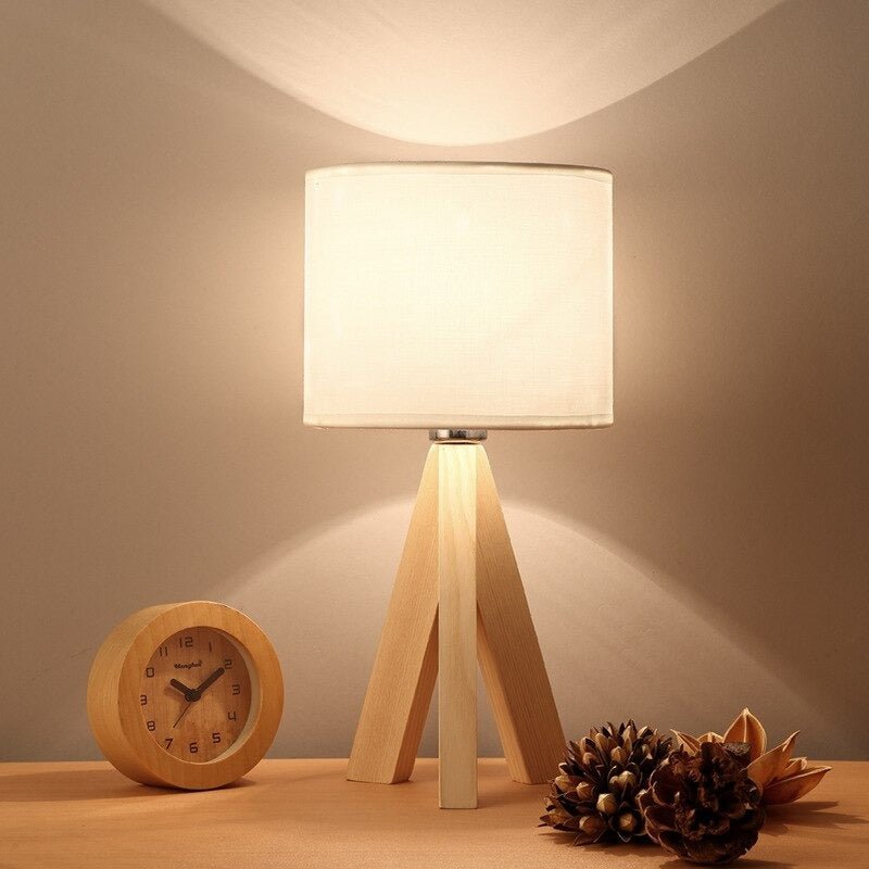 Lampe De Chevet Bois Trépied Scandinave