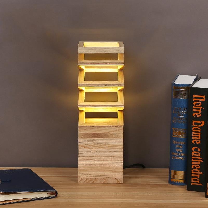 lampe de chevet en bois naturel