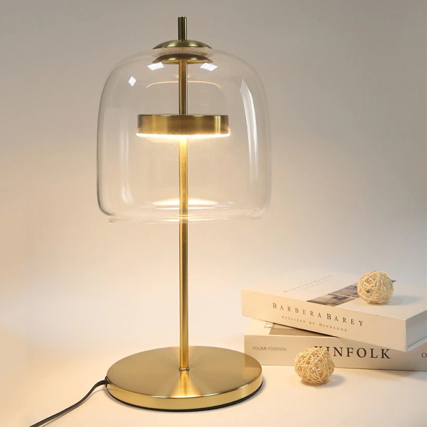 lampe de chevet élégante avec abatjour en verre