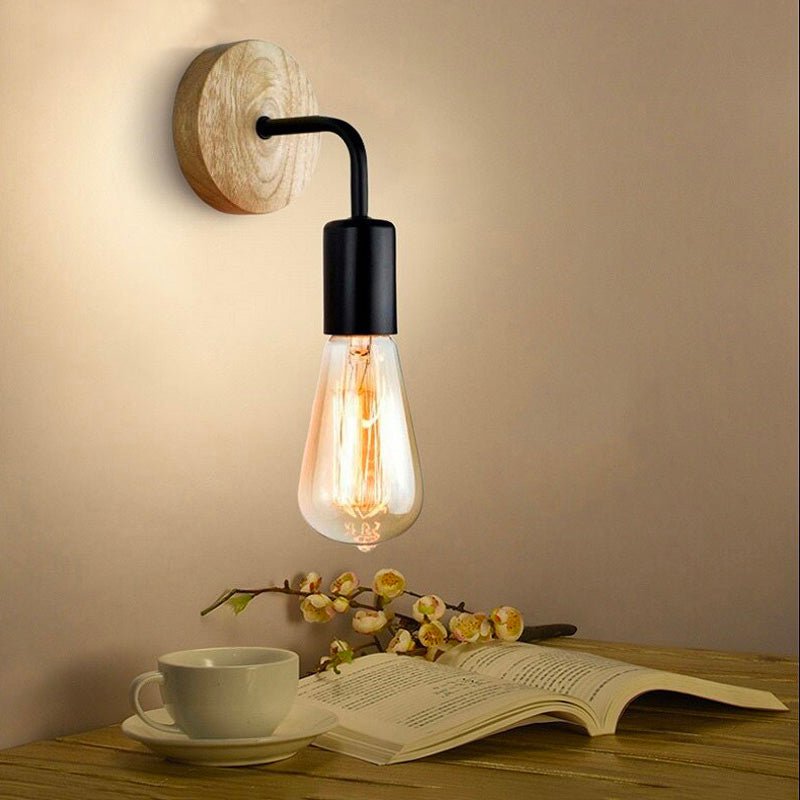 Lampe De Chevet Murale Bois Et Noirblanc