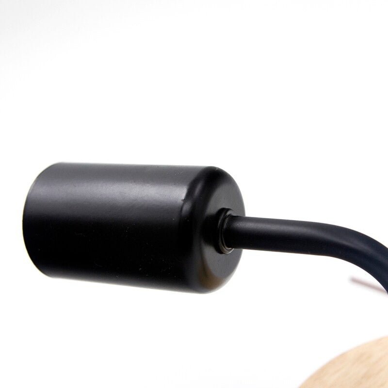 lampe de chevet design bois noir et blanc