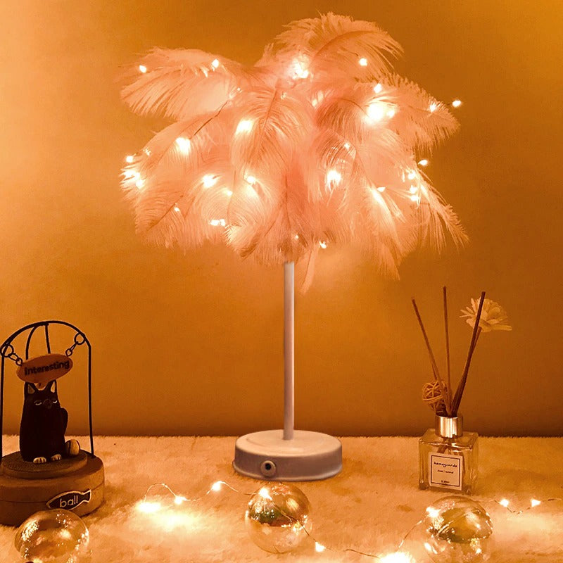 lampe de nuit plumes légères