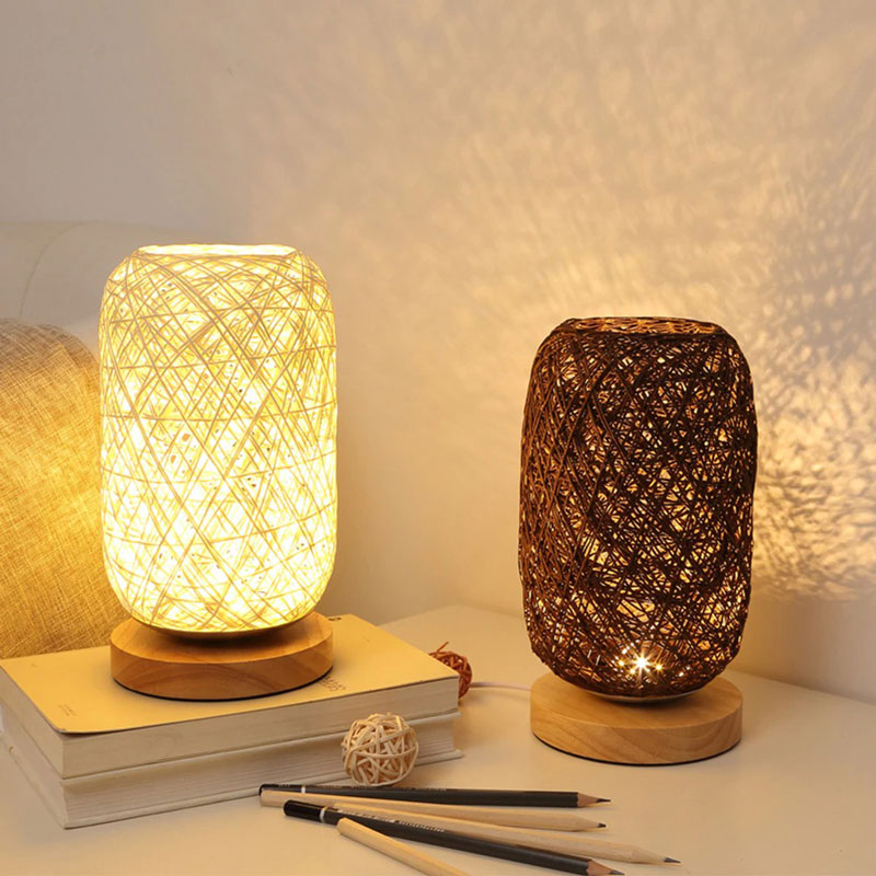 lampe de chevet en bois naturel