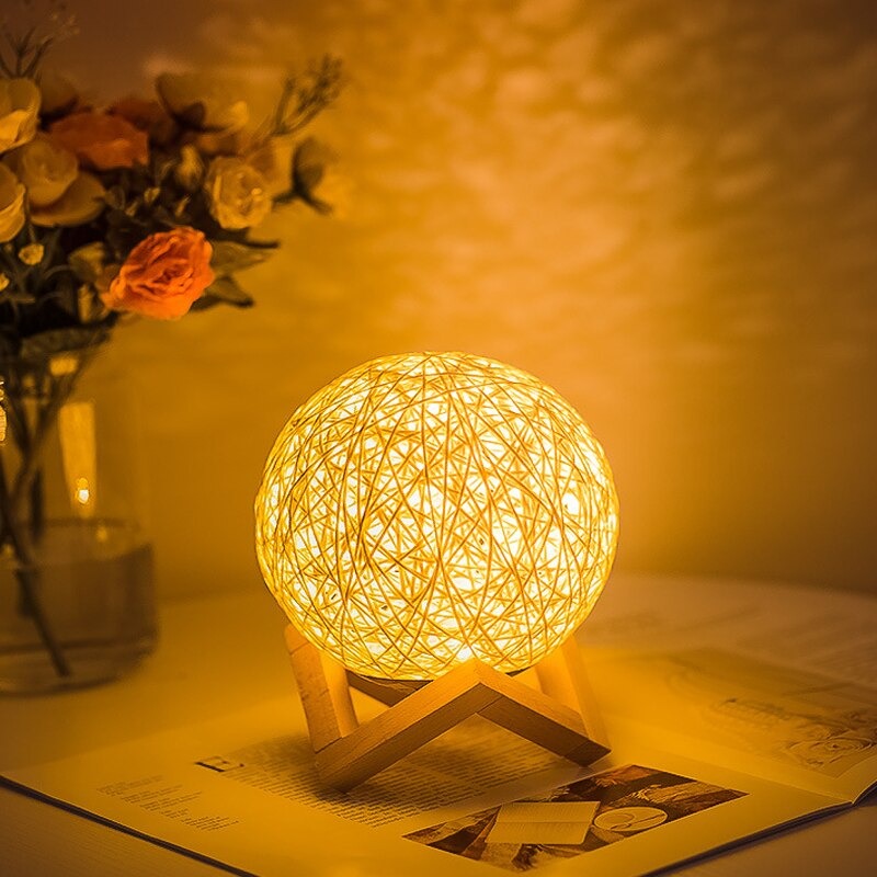lampe de chevet en rotin
