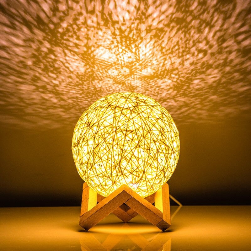 Lampe de chevet Rotin Lune