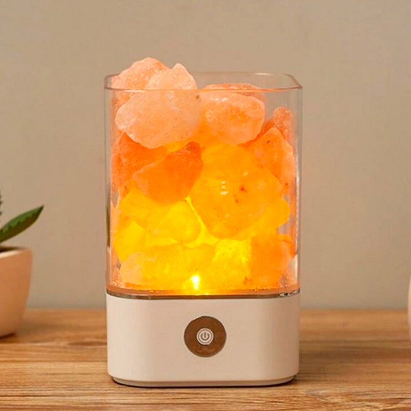 lampe de chevet en cristal de sel de l'Himalaya