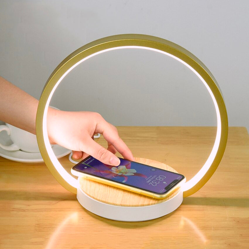 lampe de chevet avec recharge sans fil intégrée