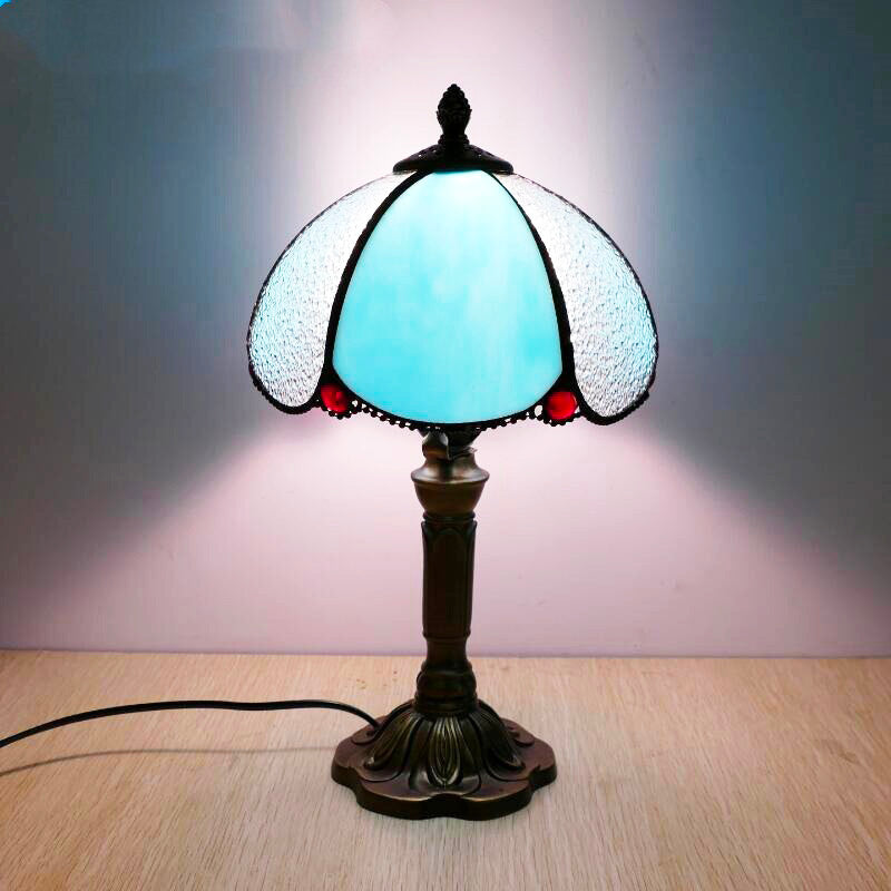 Lampe de chevet bleue style tiffany